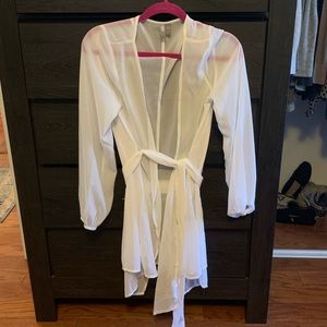 Sheer White Bathing Suit Cover Up